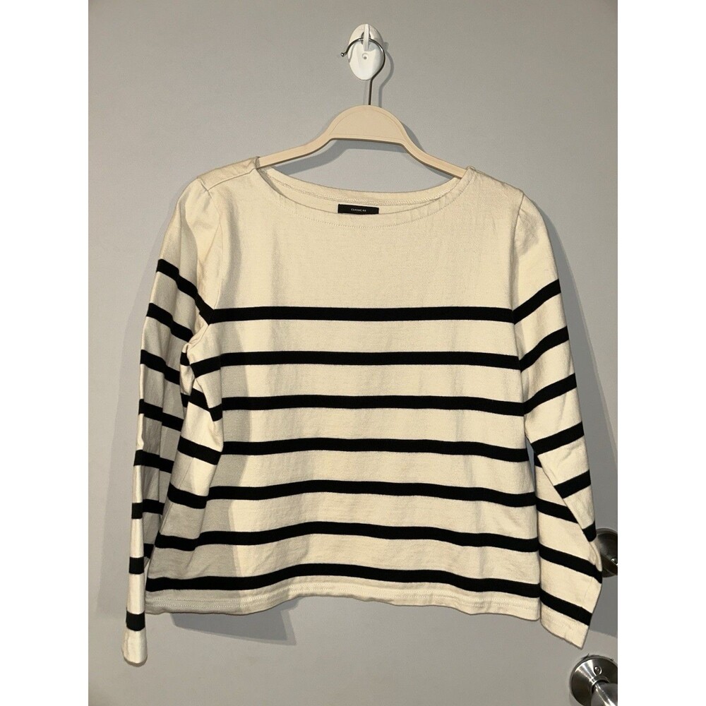 J.CREW Women's Boatneck Nautical Striped Sweater Size M Costal Preppy Nautical
